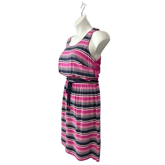 NWOT, Tommy Hilfiger, Pink and Navy Striped Dress, Large - Picture 5 of 8
